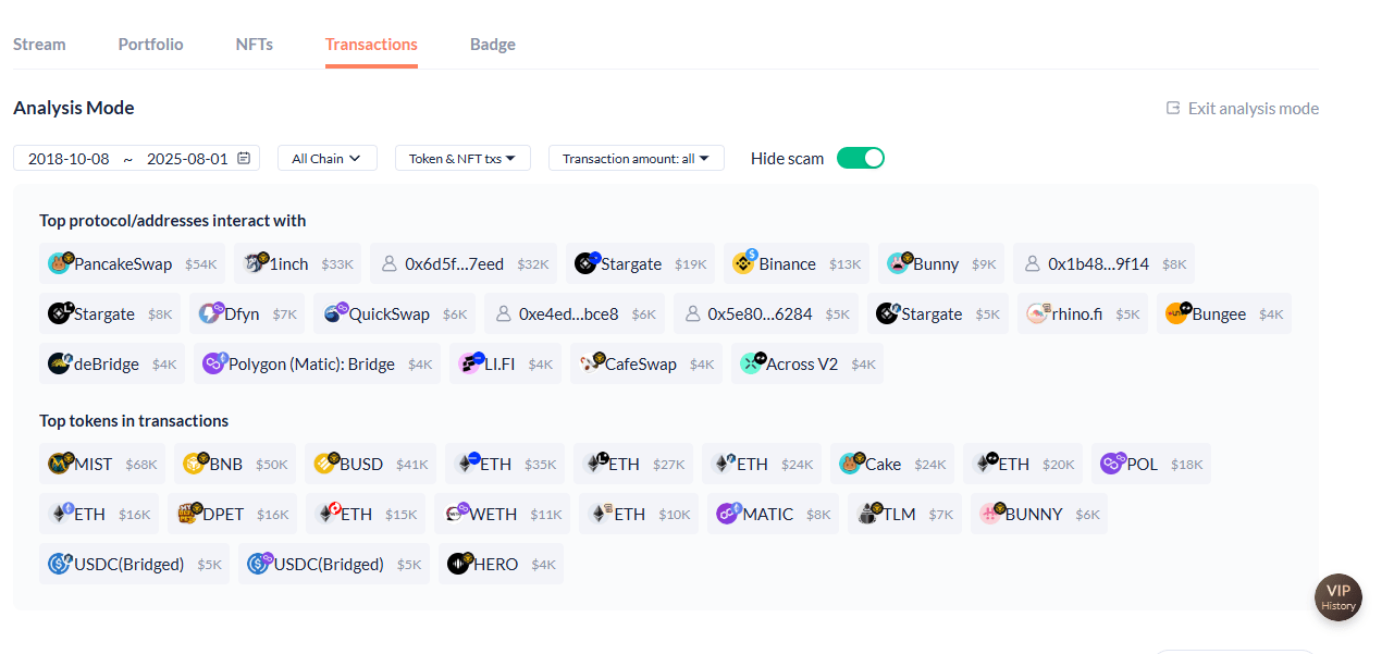 Análisis de una wallet DeFi con DeBank para reconstruir operaciones de un cliente