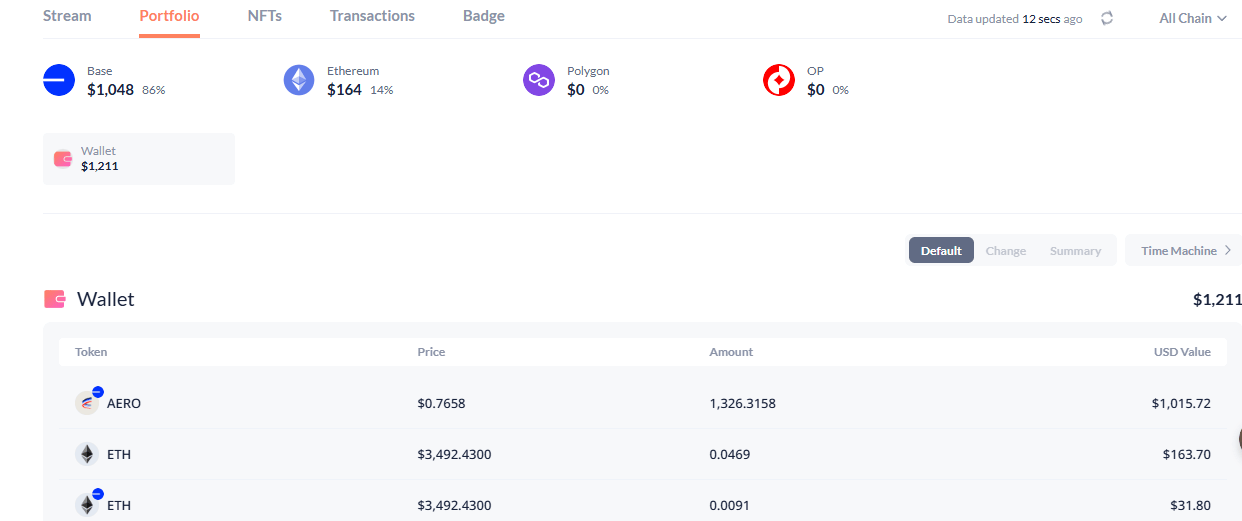 Revisión de protocolos y actividad DeFi de una wallet mediante DeBank