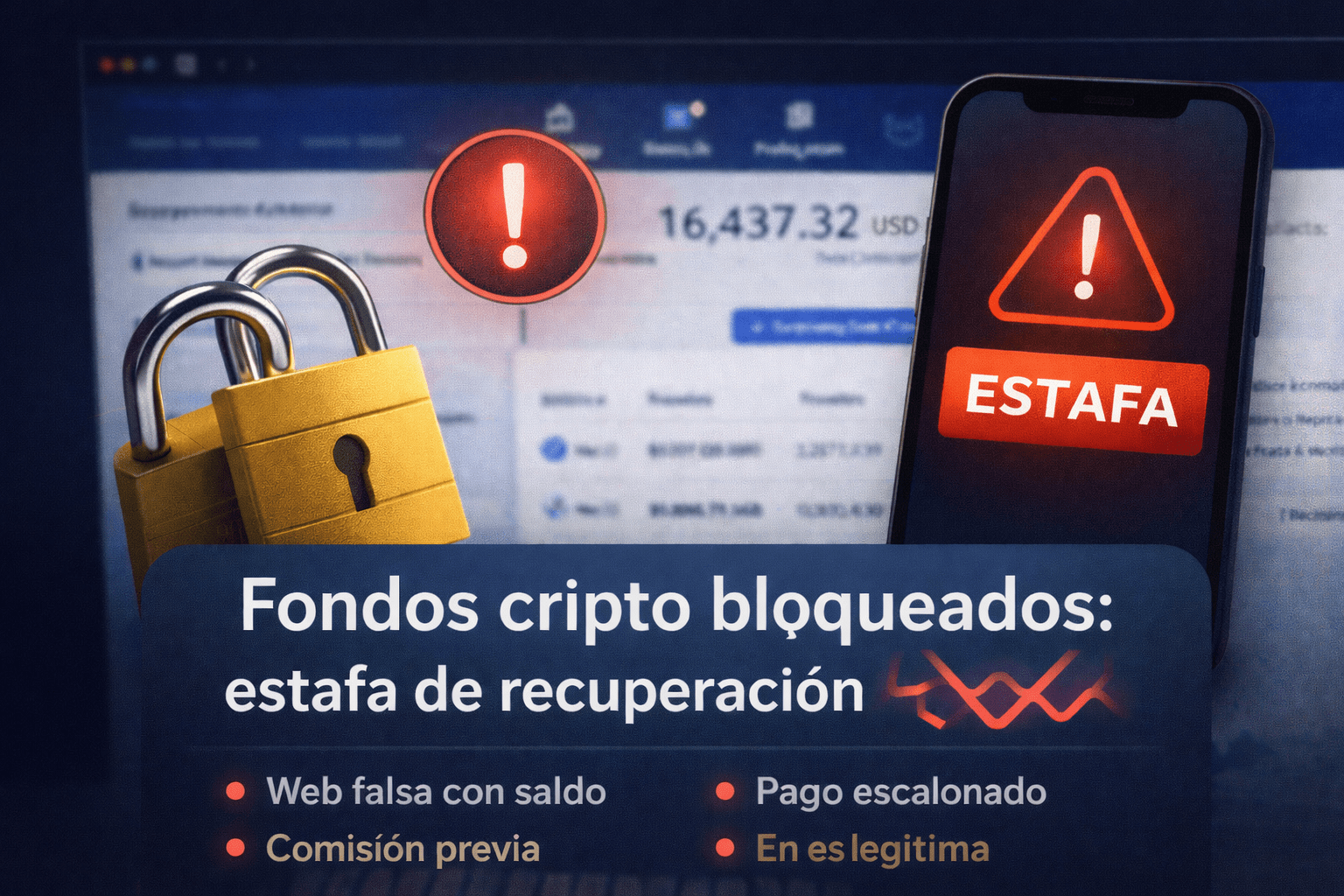 estafa de fondos bloqueados