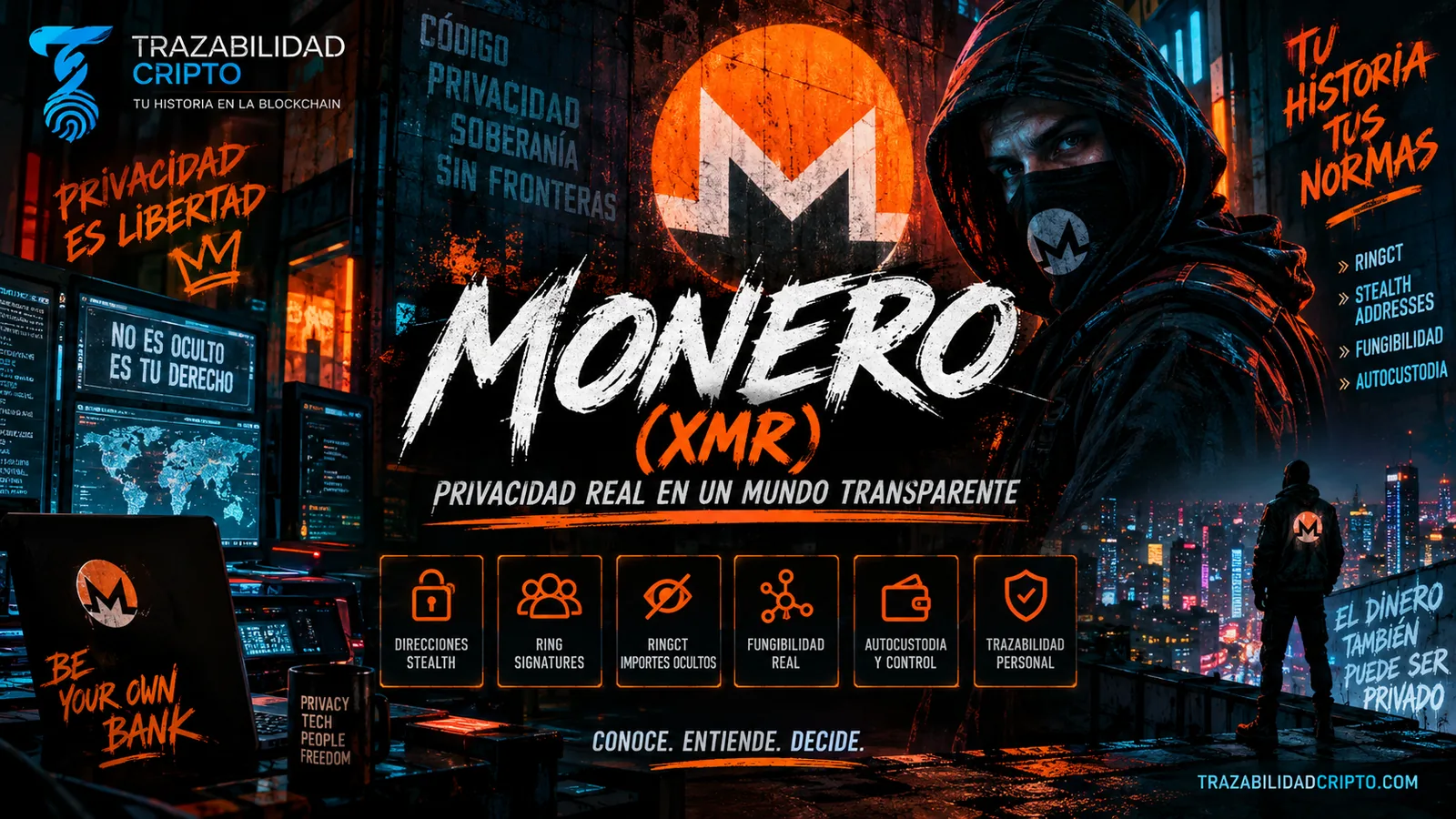 Monero XMR privacidad wallets y trazabilidad en 2026